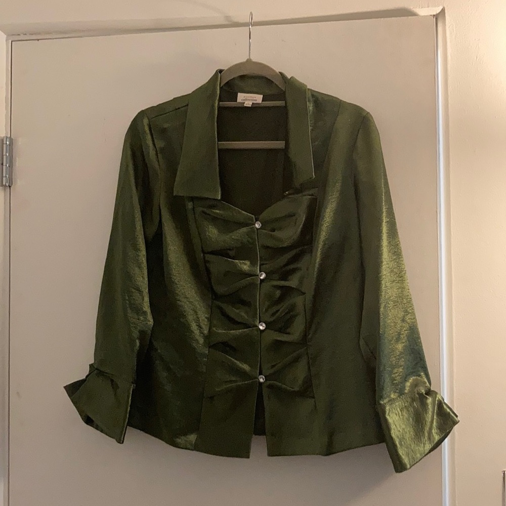 Green Silky Blouse - Perfect for Holidays